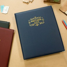 A4硬幣紙幣收藏冊 透明內頁 輕巧便攜 收藏展示, 藍, 1個