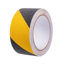 INVEN* 에어 논스립 미끄럼 방지 테이프 (병원 계단 복도 발판 현장 공사), 1개, 검정노랑(사선)