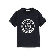 몽클레르 앙팡 옵티컬 로고 코튼 티셔츠