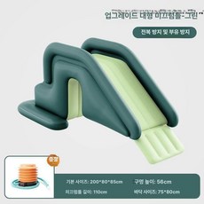 대형 수영장 미끄럼틀 실내외 물놀이 풀장 에어 워터슬라이드 놀이시설, 1개, 그린 슬라이드+풋 펌프