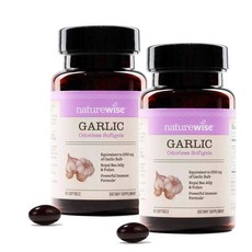네이처와이즈 무취 갈릭 마늘 1500mg 소프트젤 NatureWise Garlic, 2개, 60정
