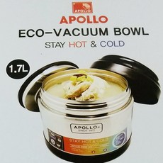 APOLLO 아폴로보온병 스텐진공볼 보온보냉용기 보온통 보냉통 국통 보온밥통 죽통 보냉병 보온병, 혼합색상, 1700ml, 1개