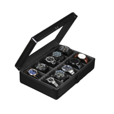 十格鋁合金錶盒 - 黑 手錶收納盒 手錶盒 手錶收藏盒 手錶架 展示盒