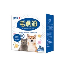 東森寵物 毛魚油 6粒x25包入裝 犬貓適用 皮膚/關節/心血管/眼睛保健, 1個, 營養補充, 25份
