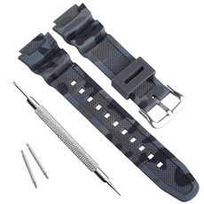 OliBoPo 카시오 AQ- S800W SGW-300H MRW-200H AE-1200 W-800H W-735H용 방수 천연 수지 교체 시계 밴드 (아미 그린) 242726, 카모플라쥬 그레이