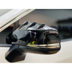 捷威 TOYOTA RAV4 五代 後視鏡飾蓋 正卡夢/碳纖維/碳纖維紋/牛角/髮絲 後照鏡保護殼, 三槓鋼琴黑, 1個