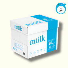 miilk 한국제지 복사용지 80g, A4, 2500매