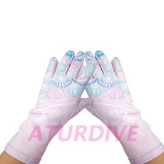 카툰 다이빙 장갑 귀여운 캐릭터 어린이 수영 서핑 패들보드 스노클링 자외선 차단 고양이 산호 방지 다이빙 장비, 퍼플 조개