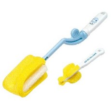 酷咕鴨 海綿奶瓶刷+奶嘴刷, 1個, 360度海綿奶瓶刷+奶嘴刷