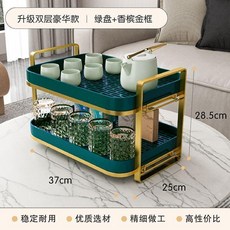 雙層水杯收納架, 1個, 經典款式雙層綠金