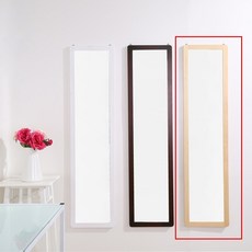 台灣製造 無印風實木掛鏡30x122公分 掛鏡 壁鏡 全身鏡 穿衣鏡 自拍鏡, 原木