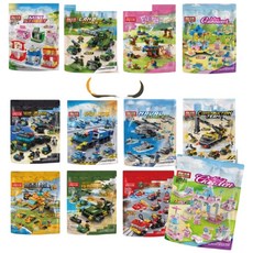 樂樂兄弟積木 6合1袋裝積木 兒童益智玩具 兼容積木 培養想像力 台灣現貨, 1個