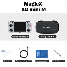MagicX XU 미니 휴대용 게임 플레이어 콘솔 인치 IPS 시야각 레트로 비디오 리눅스, 128G 11K Games, Grey