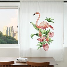 빛차단 암막커튼 S13 플라밍고 XL 140X230cm 디지털프린팅 긴창커튼 현관 가리개 베란다 가림막