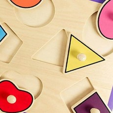 유아 꼭지퍼즐 도형 교구 감각 손잡이 pck+557ya