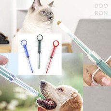 두론샵 애견 애묘 투약기 주사기형 사료 물 급식기 개 고양이 밥먹이기 툴킷 급수기, 1개, 그린