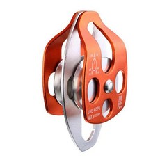 등산용 더블 시브 풀리 클라이밍 플레이트 동굴 도르래, 오렌지 볼 베어링