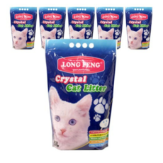 룽펑 펫모닝 고양이 모래 실리카겔 LONGFENG 크리스탈, 5L, 4개, 무향