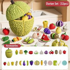 주방놀이 음식 자르기 세트 피자 야채 요리 역할놀이 소꿉장난 대화 형 선물, ATS30798L32pcs