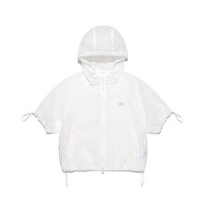 LEE 우먼 나일론 반팔 후드 윈드브레이커 화이트 457324