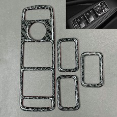 亮光3D真碳纖維 Carbon Fiber 真卡夢 車窗 玻璃升降面板貼片 適合 08-14 W204 C300 C63, 1個
