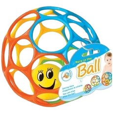 papa母嬰 嬰兒手抓球 搖鈴軟球玩具 新生兒手抓球 洞洞彈力球 牙膠球 磨牙球 安撫玩具咬咬球 禮物 嬰兒鈴鐺球, 多色, 1個, 軟膠球