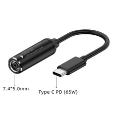 ​DC-USB C PD 65W 고속 충전 케이블 어댑터 변환기 유형 전원 잭 커넥터(MacBook 용) Lenovo Samsung Huawe, 05 7.4X5.0mm