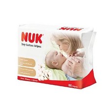 NUK嬰兒乾濕兩用紙巾80抽，天然植物纖維，乾濕兩用，溫和親膚，寶寶安心使用, 80個裝, 12個
