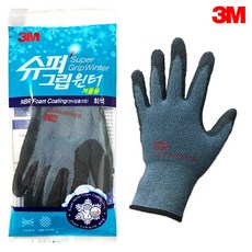 쓰리엠 슈퍼그립 겨울용 기모 장갑 L, 그레이, 1개