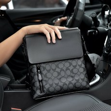 satrbuysell TW 男性真皮單肩包 男包 休閒斜挎包 商務男包 時尚肩背包 斜跨包 男性包款, C紋黑色牛皮-6629