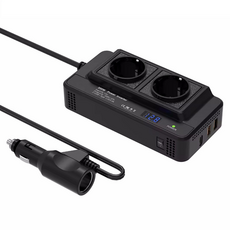 asto 차량용 멀티탭 시거잭 인버터 변환기 12V 220V 200W 콘센트 2구 usb 포트 tape-C 시거잭소켓, 1개