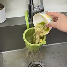 트렌픽 깨끗하게 버리는 원터치 미세필터 음식물거름망, 1개, 옐로우