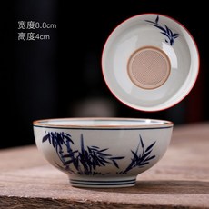 新品特惠 茶濾 茶葉過濾網 茶具漏斗 全瓷茶漏老陶泥一體開片青花瓷仿古陶瓷茶具過濾網家用配件茶全套, 1個, 汝瓷-百竹過濾