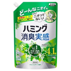 Kao 花王 Humming 長效除臭有感衣物柔軟精 清新綠葉香 補充包, 1個, 1500ml
