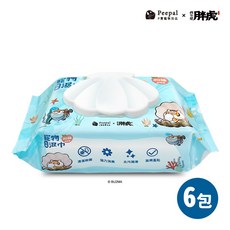 【Peepal x 我不是胖虎】寵物抗菌濕巾 80抽x12包/箱 蜜桃香 消臭濕巾 滋潤配方 寵物濕巾 濕紙巾, 80抽x6包 (非原箱), 80抽