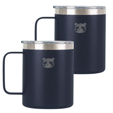 믿추 스텐 머그컵 텀블러 보온보냉, 네이비, 400ml, 2개