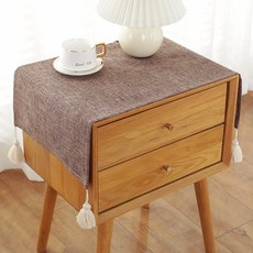 침대 헤드보드 커버 TV 냉장고 세탁기 범용 방진 천, 03 Type C, 03 50x80cm, J_거친 린넨 태슬 - 샌달우드 브라운, 1개