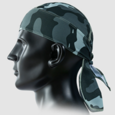 러닝 반다나 머리 스카프 헤어 두건 천 머리띠 스포츠 헤어밴드, 2개, 다크블루위장