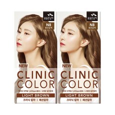 꽃을든남자 크리닉 칼라 염색제, 2개, N8 밝은갈색