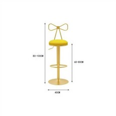 높낮이조절 홈바의자 높은 빠텐 빠체어 골드 식탁 벨벳 스툴, 나비 의자 60-80cm 옐로우, 1개