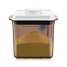 밀키보틀 1단 파우더 밀폐 용기, 브라운 투명 + 화이트, 1개