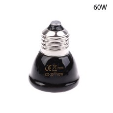 병아리 거북이 도마뱀 파충류용 20-80W 220-240V 원적외선 히팅 램프 E27 블랙 세라믹 애완동물 워머 전구, [01] 60W