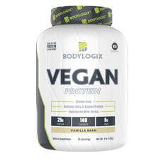 BODYLOGIX 素食蛋白, 香草豆, 1個, 1.8 公斤