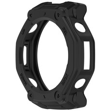 華米 Amazfit T-Rex 3 PRO 48mm A2444 半包保護殼 鎧甲防摔邊框軟殼, 黑色, 1個