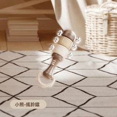 DFMEI 早教啓蒙兒童音樂玩具手拍鼓打擊樂器幼兒園鈴鼓益智嬰幼兒手搖鈴, 1個, 棕熊【搖鈴鐺-單隻裝】袋裝:如圖