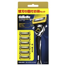 Gillette 吉列 Proshield系列手動刮鬍刀架 + 替換頭 6入組, 1組