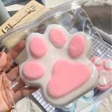 亮燈貓爪捏捏樂 解壓玩具 超軟泥感食玩 減壓玩具, 15*15巨大光面粉色貓爪【pvc袋10, 1個