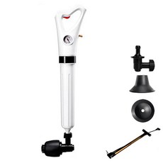 堵塞疏通神器高壓一炮通+3種疏通頭+轉接器+充電器, 1套裝