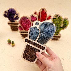 어린이 단체 체험 식물 예쁜 미니 선인장 만들기 체험키트 거실화분, 양쪽 선인장