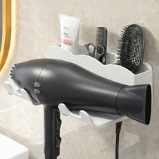 코지드 무타공 수납형 헤어 드라이기 거치대, 1개, 화이트